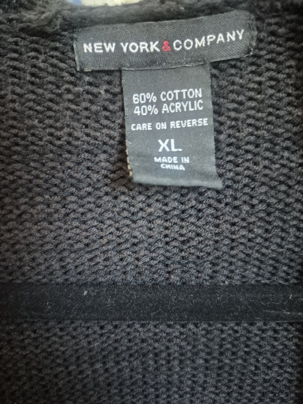 New York & Company Size XL Black Hooded Cardigan - Picture 2 of 3
